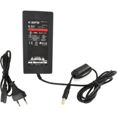 EU Plug AC Adapter Charger Cord Cable Supply Power For PS2 Console Slim Black