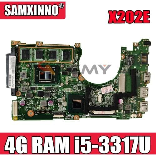 Akemy X202E Laptop motherboard For Asus X202E X201E S200E X201EP original mainboard 4G RAM i5-3317U