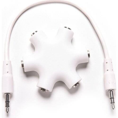 3.5mm Audio Aux Cable Splitter 1 Male To 5 Female Headphone Port 3.5 Jack Share Adapter For Tablet MP3 MP4 Mobile Phone