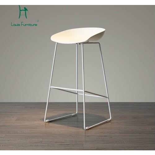 Louis Fashion Bar Stools Modern Nordic PP Steel Frame Brief Creativity