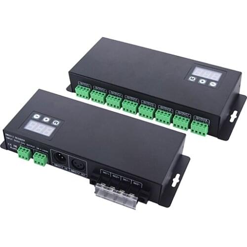 BC-824 24CH DMX decoder Digital Display Dmx512 To Pwm Controller 24 Channel Addressable Rgb Led Strip Dmx 512 Decoder