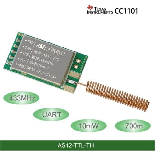 433MHz wireless RF serial UART module 700-meter Long Distance CC1101 Wireless Transceiver with spring antenna 256 channels DIP