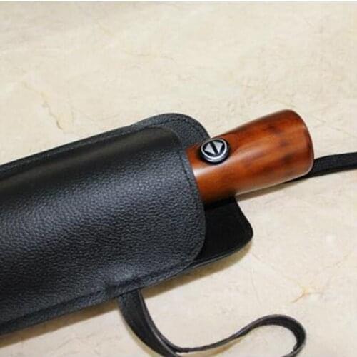 Black Pu Leather Umbrella Cover Case Portable Water-absorbing Umbrella Storage Pocket Box Storage Pack