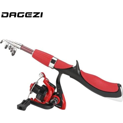 DAGEZI Ice Fishing Rod Combo Telescopic Fishing Rod with Ice Fishing Reel Fishing Rods Combo Full Kit Spinning Reel Pole Set