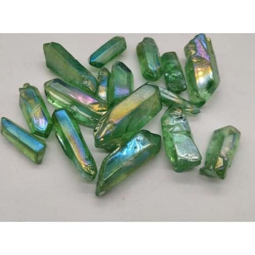 Natural green Crystal Original Stone Column Crushed Stone Electroplating Colorful Column Decoration Accessorie
