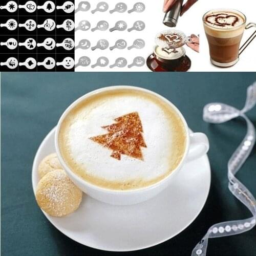 Cappuccino Mold Fancy 16 Pieces Set Coffee Drawing Natty Print Model Coffee Foam Spray Cake Template Sugar Powder Screening
