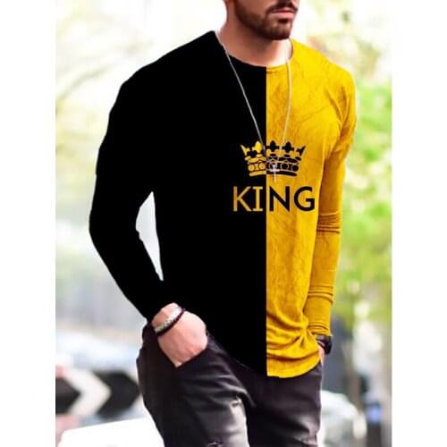 Oversized T Shirts Mens Vintage Long Sleeve T-shirt Fashion Tie-dye Printed Round Neck Tee Shirts Spring Autumn New Male Tops