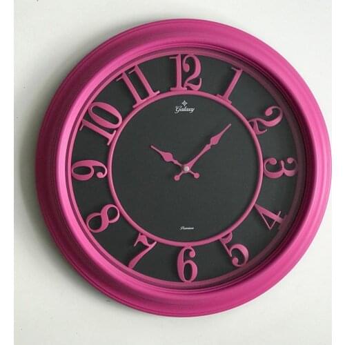 Galaxy 1963-P Premium Relief Digit Wall Clock PINK