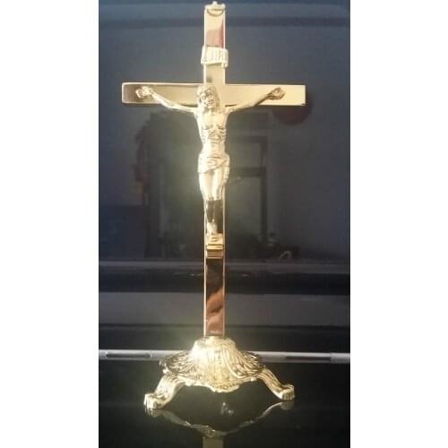 Catholic Christian holy cross of Jesus trade plated bright gold crucifix pendant ornaments
