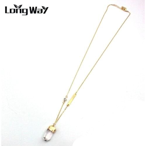 LongWay Fashion Boho Collar rhinestone Necklaces & Pendants Crystal Gold Color Necklace Wedding Jewelry for Women SNE160151