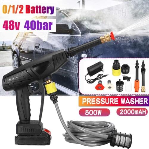 48V 40BAR Wireless Car Washer High Pressure Car Wash Water Gun Portable High Pressure Washer Foam 500W Cordless Washer Gun