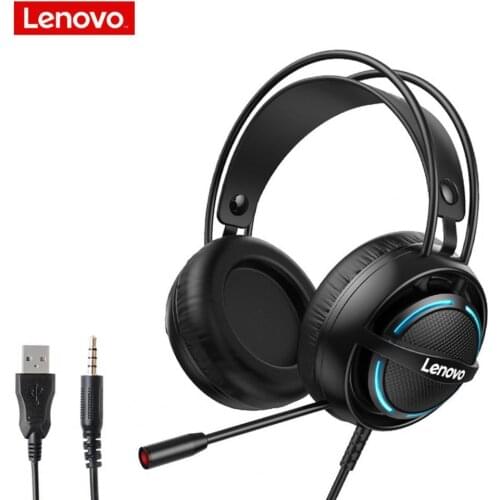 For Lenovo G30 Wired Headphone USB/3.5mm 7.1 Sound Channel Heavy Bass Stereo Gaming Headset Over-Ear Gamer Headphone with Mic