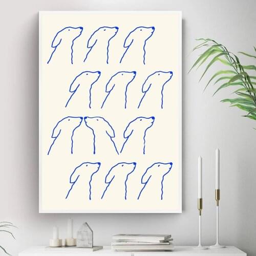 Nordic Canvas Painting Minimalist Poster A Love Story Pictures Modern Wall Art Dog Line Drawing Prints Wall Painting Living Room