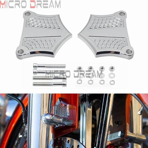 1 Pair Chrome 0.39" Front Fender Spacer Riser Mudguard Bracket For Harley 2014-2019 Touring Electra Glide Street Glide Road King