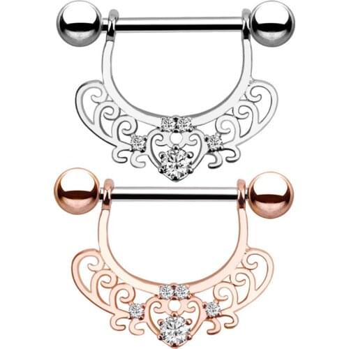 1pc Fashion Stainless Steel Nipple Shield Piercing / Color Nipple Rings Body Jewelry Good Friend Gift