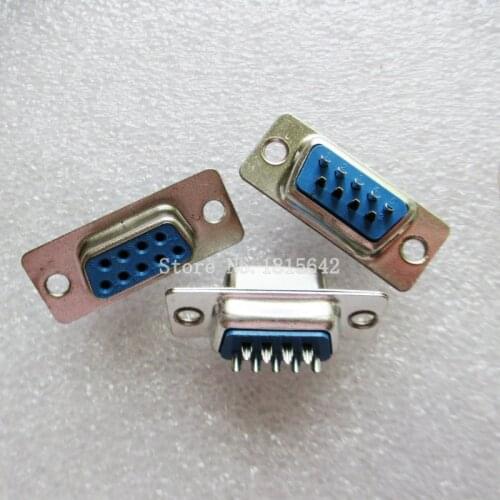 10PCS/LOT New RS232 serial port connector DB9 female socket/Plug connector 9pin copper RS232 COM socket adapter