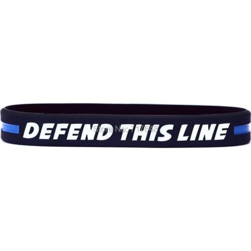 100pcs Defend This Line with The Thin Blue Line wristband silicone bracelets free shipping by epacket A