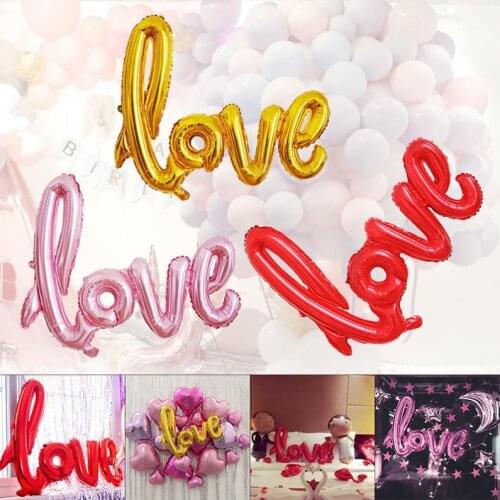 105 x 60CM 3 Color Aluminum Foil Ligatures LOVE Letter Balloon Birthday Party Decoration