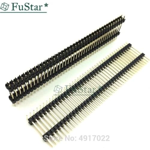 2PCS 2.54mm Double plastic Double Row Male 40P PCB Board Pin Header Connector Pinheader 2*40 Long 20mm 25mm 30mm 2*40Pin