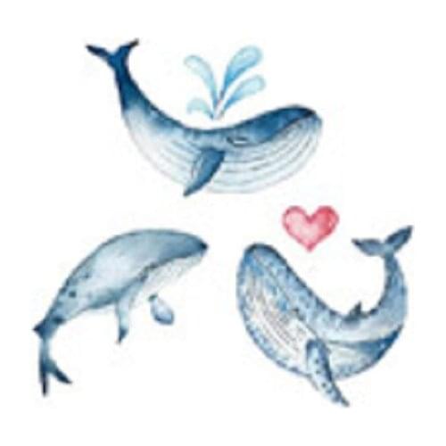 40MM×35MM love watercolor tattoo stickers lasting female I am a whale whale small fresh and waterproof