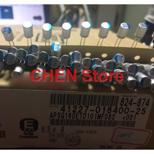 50PCS NIPPON PSG 16V100UF 6.3X8MM Motherboard Solid Polymer Capacitor psg 100UF 16V CHEMI-CON Aluminum shell electrolysis