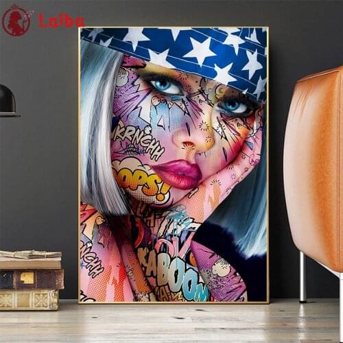 Diamond Mosaic Modern graffiti art, fashion woman Picture Diamond Painting Cross Stitch Embroidery Needlework Wall Art