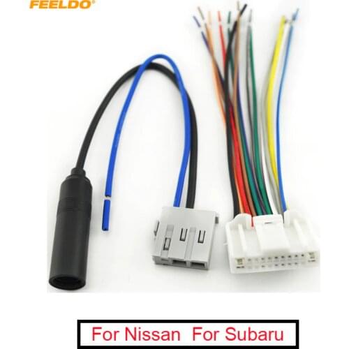 FEELDO 1Set Car Audio Stereo Wiring Harness Antenna Adapter Plug For Nissan/For Subaru/For Infiniti OEM Factory Radio CD #AM1638