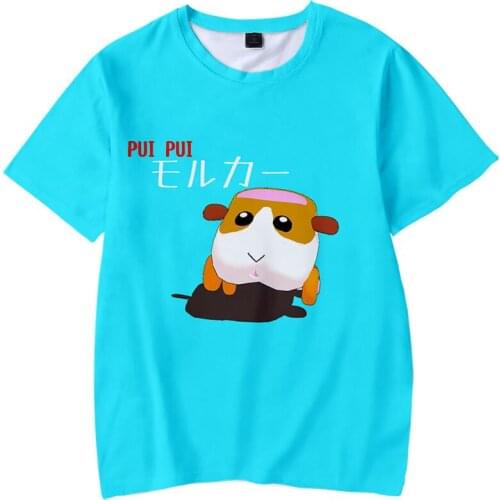 3D Anime Pui Pui Molcar/Guinea pigs T-shirt Men Women Casual Kids t shirt Summer Hip Hop Boys Girls Fluorescent green Tees