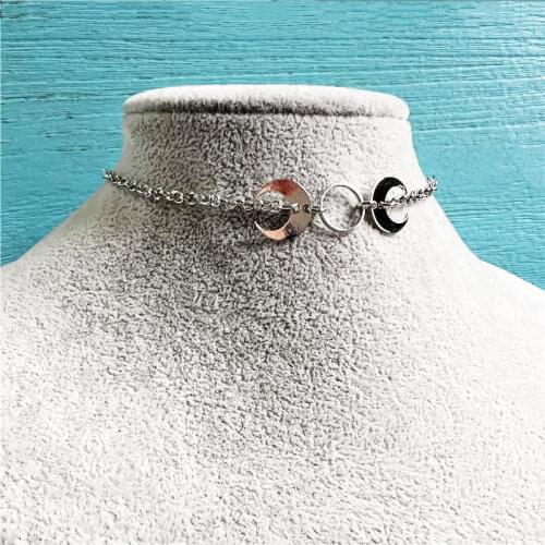 Moon Choker Necklace Moon Jewellery, Witch Necklace, Minimalist Charm Jewelry, Halloween Gift Idea, Fall Witchy Magic Gift Idea