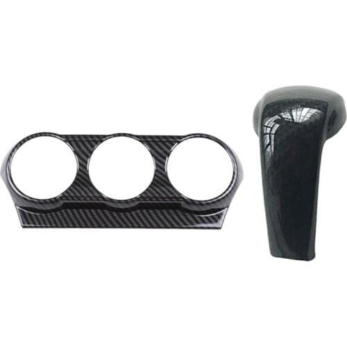 For Mazda Demio DL Sedan DJ Hatchback 2015 2016 2017 Carbon Fiber Air Conditioning Switch Cover & Gear Shift Knob Cover