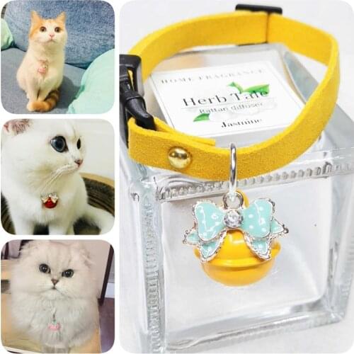 Cute Cat Collar With Matching Bells Solid Color Pet Collars 6 Colors Currently Available