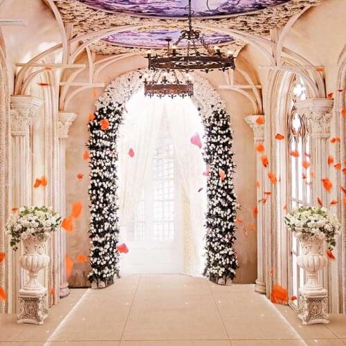 MEHOFOTO Vinyl Photography Background Vintage Castle Room Flower Computer Printed Wedding Backdrops for Photo Studio CM-6608