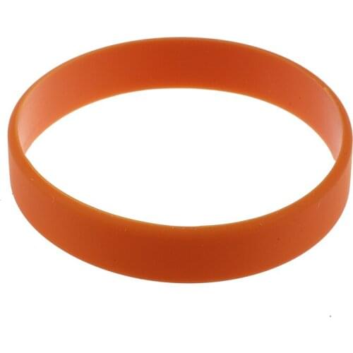 Fashion Silicone Rubber Elasticity Wristband Wrist Band Cuff Bracelet Bangle Orange