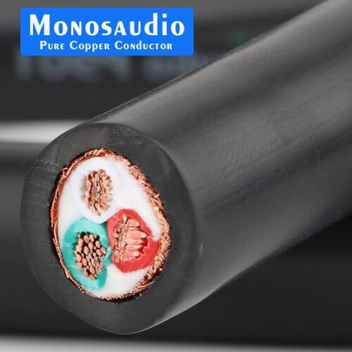 Monosaudio P901 multiple Hi-OFC copper power cable 4.5Square hifi AC Power cord electric supply cable11AWG(4.5mm2)x3core