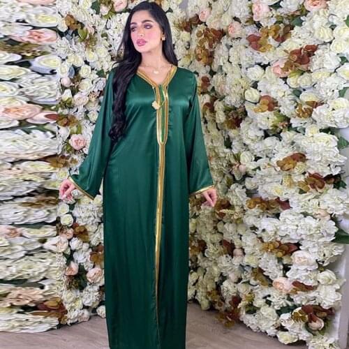 Middle East Muslim Muslim Robe Long Sleeve Saudi Arabia Womens Abaya Turkey UAE Muslim Womens Lace Button Ladies Dresses Home