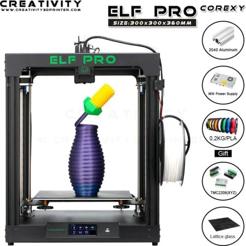 Creativity 3D printer kit 300X300X360 printing Area FDM Corexy ELFPRO 3dPrinter Uses Linear Guides, double Z axis is More Stable