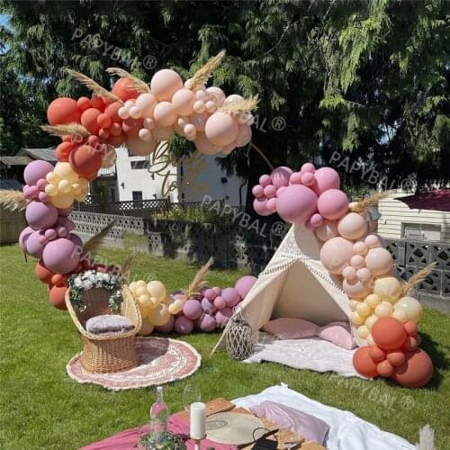 185pcs Maca Purple Latex Balloons Set Coral Red Arch Garland Kit Ourdoor Party Decorations Globos Balloons Supplies Baby Shower