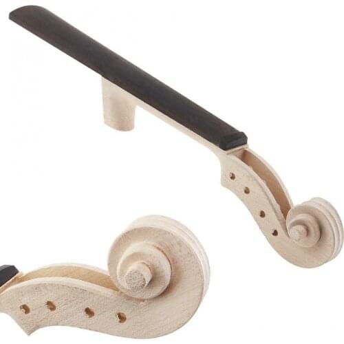 4pcs hand carved Student Maple White Violin Neck 4/4 size Violin Parts