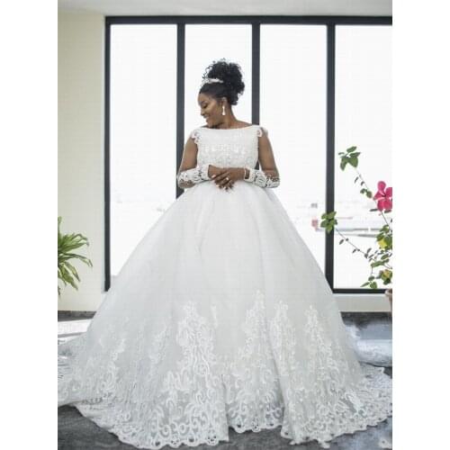 New Arrival Amazing Beading African Wedding Dresses 2021 Backless With Long Sleeves Wedding Dress Bridal Gowns robe de mariée