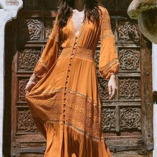 Summer Beach Sexy Cover Up Swimming Dress For Woman Swimsuit Coverup Kaftan Plus Size Tunics Yellow Wear Bikini Long Sleeve