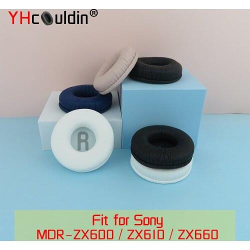 Earpads for Sony ZX660AP ZX660 ZX610 ZX600 MDR-ZX600 MDR-ZX610 MDR-ZX660 Headphones Ear Cushions Covers PU Ear Pad Replacement