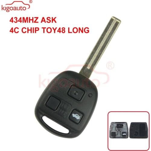 Kigoauto Denso( not Valeo) Remote key 3 button 434Mhz ASK 4C chip Toy48 Long blade for Lexus RX350 SC430 GX470 2008