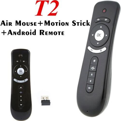 T2 Fly Air Mouse Remote Control 2.4G Wireless 3D Gyro Sense Motion Gyroscope Keyboard for Android TV Box Google TV