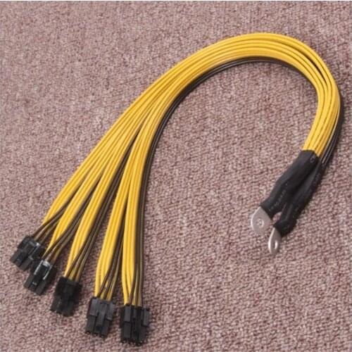 BTC Miner Bitcoin S11 T9+ X10 L3+ A3 A841 M3 P3 S7 S9 PSU power O terminal to 5x GPU graphics card PCI-E 6pin Splitter Cable