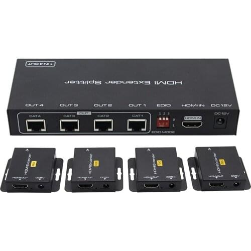 HDMI Splitter extender 1X4 extender HDMI over Ethernet multiple receivers hdmi to ethernet splitter multiport hdmi extenders