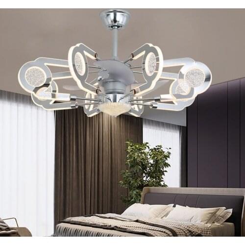 Light luxury fan ceiling lamp crystal living room light simple dining room lighting with electric fan integrated ceiling lamp