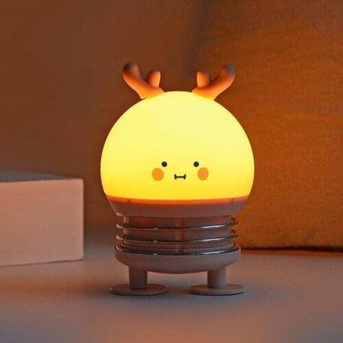 Cute Deer Chick Rabbit Night Light Baby Kids Lamp for Children Room Bedside Bed LED Lighting Luminaire Home Decor USB Night Lamp