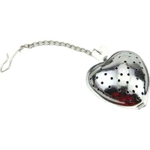 Tea Infuser Spoon Strainer Stainless Steel Steeper Heart Shaped Handle Shower 4XFB