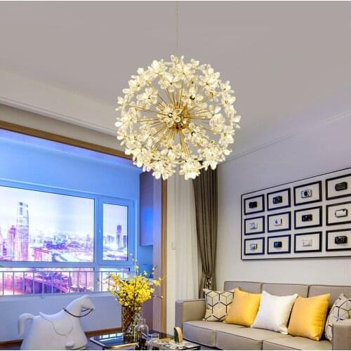 Nordic Postmodern Luxury Led Chandelier Iron Crystal Plating Fixtures Living Room Bedroom Hotel Lobby Club Deco Hanging Lamp