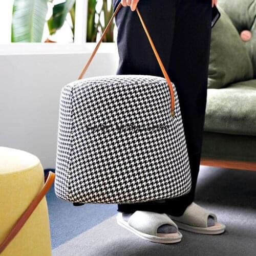 Nordic Household Small Stool Net Red Round Stool Living Room Fabric Sofa Stool Shoe Changing Stool Portable Low Stool